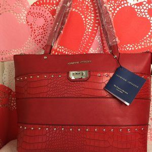 Adrienne Vittadini  Croc-Embossed Stud-Accent Veneto Tote